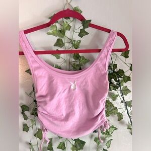 A cute but simple light pink Playboy tank💕